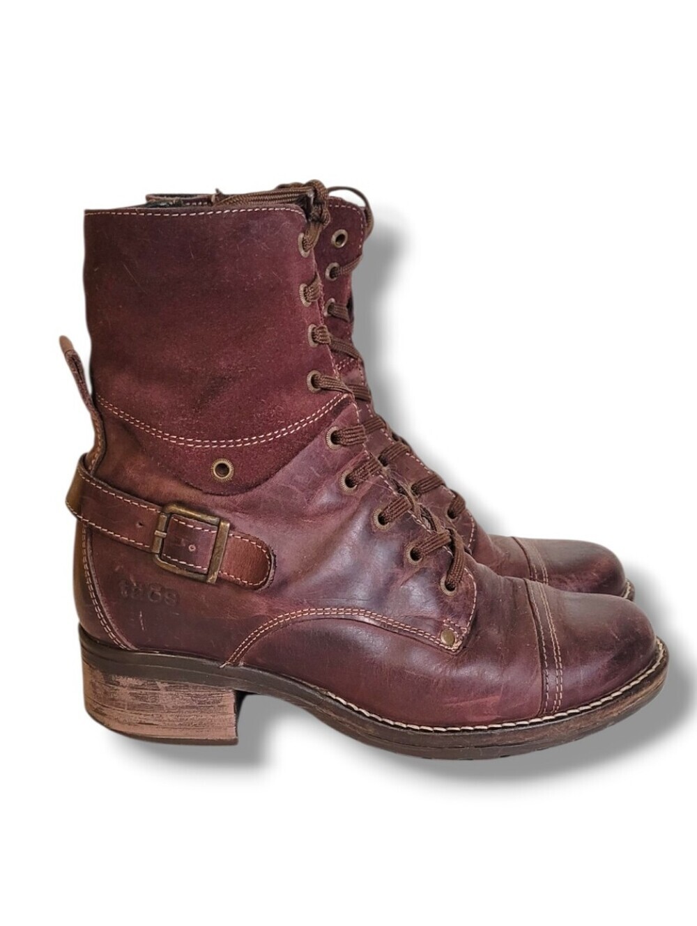 Taos Crave Burgundy Lace-Up Boots Size 38 US 7.5